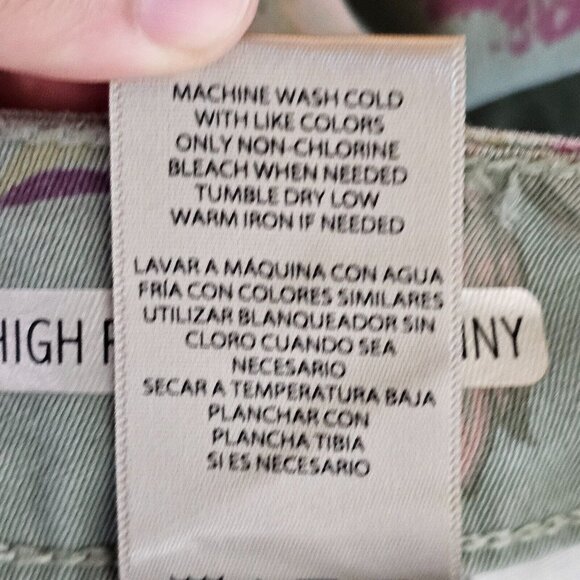 NWT Seven 7 Jeans Womens 10 High Rise Ankle Skinny Green Floral Stretch Denim - Picture 14 of 15